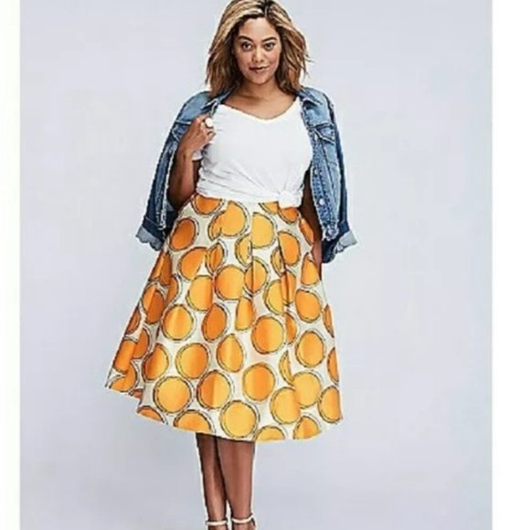 Lane Bryant Dresses & Skirts - 🦋lane Bryant Polka Dot A-line pleated skirt 24